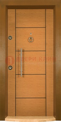 Коричневая входная дверь c МДФ панелью ЧД-13 в частный дом в Климовске