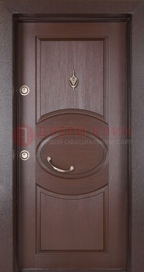 Коричневая входная дверь c МДФ панелью ЧД-36 в частный дом в Климовске