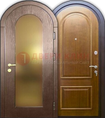 Металлическая арочная дверь ДА-12 в банк в Климовске