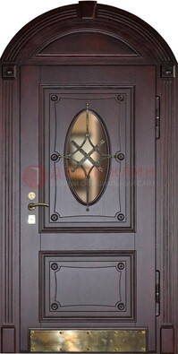 Арочная металлическая дверь с виноритом ДА-38 в Климовске