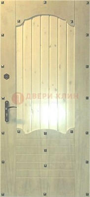 Белая железная дверь с евровагонкой ДЕ-9 в Климовске
