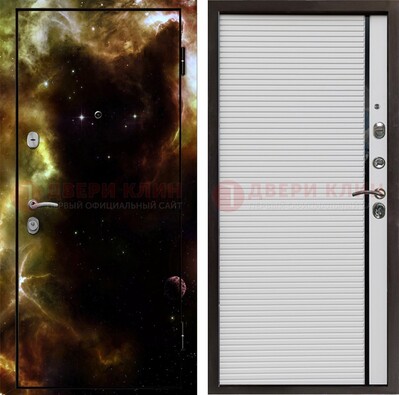 Стальная дверь с фотопечатью космоса ДФ-14 в Пскове