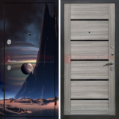 Стальная дверь с фотопечатью космоса ДФ-49 в Талдоме