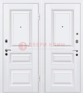 Белая металлическая дверь с МДФ ДМ-179 в Ногинске
