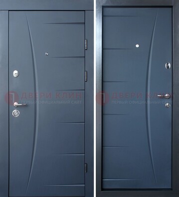 Серая входная дверь с фигурной фрезеровкой МДФ ДМ-213 в Кубинке