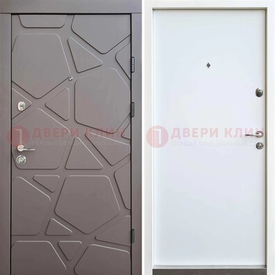 Серая входная дверь с филенчатой МДФ ДМ-216 в Электроуглях