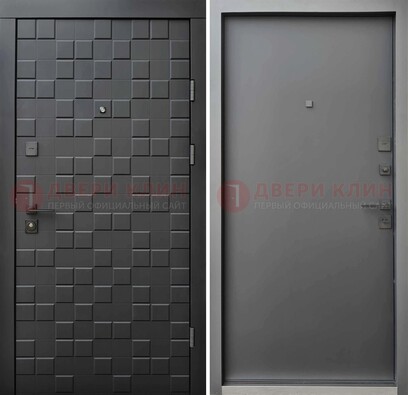 Темная стальная филенчатая дверь с МДФ ДМ-221 в Климовске