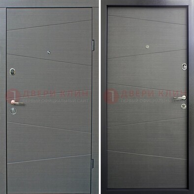 Темная стальная дверь с филенчатой МДФ ДМ-228 в Климовске
