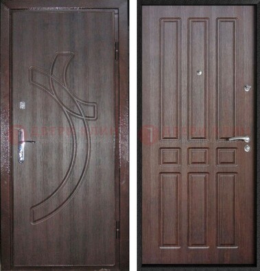 Коричневая железная дверь с МДФ и узором ДМ-345 в Климовске