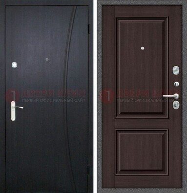 Темная стальная дверь с МДФ панелями ДМ-362 в Климовске
