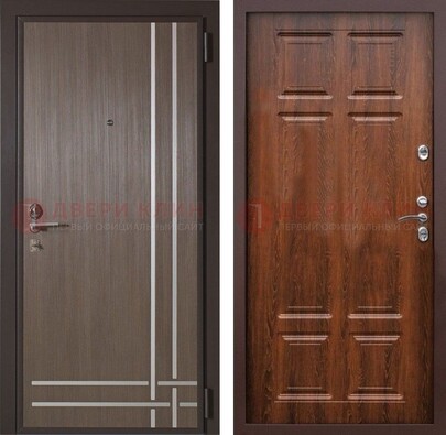 Темно-коричневая металлическая дверь с МДФ ДМ-373 в Шатуре