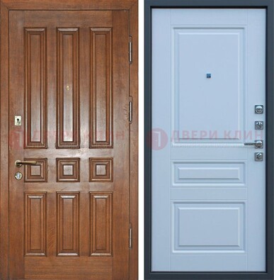 Стальная дверь с классическими панелями МДФ ДМ-383 в Климовске