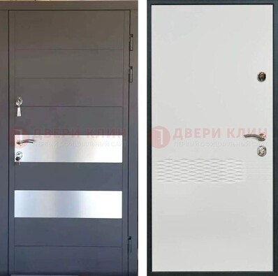 Металлическая дверь МДФ темная и светлая ДМ-420 в Климовске
