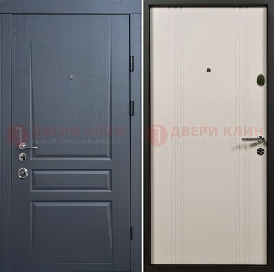 Темно-серая стальная дверь с МДФ хайтек ДМ-481 в Климовске