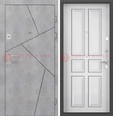 Светлая железная дверь в квартиру с МДФ ДМ-489 в Нижнем Новгороде