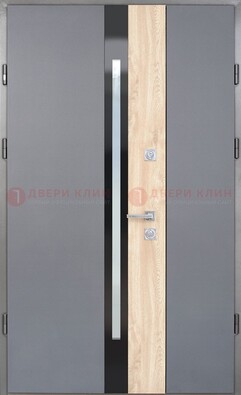Полуторная металлическая дверь с МДФ ДМ-503 в Климовске
