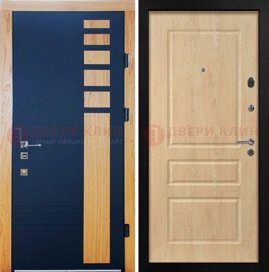 Двухцветная железная дверь с МДФ в квартиру ДМ-511 в Климовске