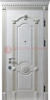 Белая дверь с МДФ ДМ-525 в Климовске