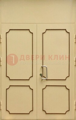 Светлая двухстворчатая дверь для загородного дома с МДФ ДМ-534 в Климовске