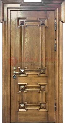 Филенчатая железная дверь с массивом дуба ДМД-56 в Климовске