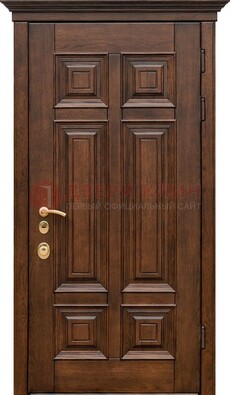 Филенчатая железная дверь с массивом дуба ДМД-68 в Казани