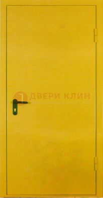 Желтая железная дверь с нитроэмалью ДН-5 в Климовске