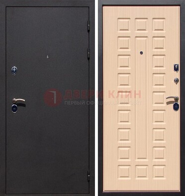 Черная стальная дверь с порошковым окрасом МДФ внутри ДП-102 в Кубинке