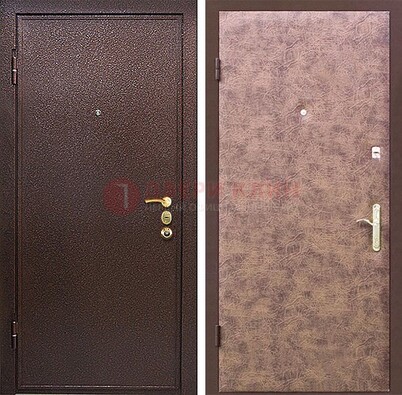 Коричневая входная дверь с порошковым покрытием ДП-147 в Климовске