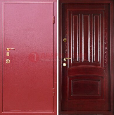 Красная металлическая дверь с порошковым напылением ДП-165 в Климовске