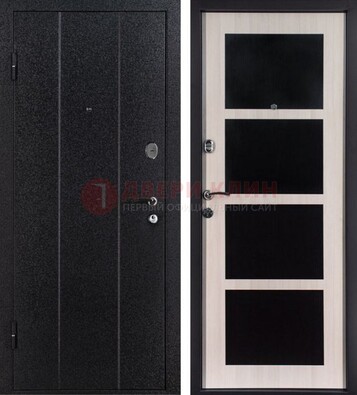 Черная металлическая дверь с порошковым напылением ДП-176 в Климовске