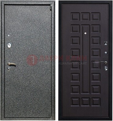 Черная стальная дверь с порошковым покрытием ДП-196 в Климовске