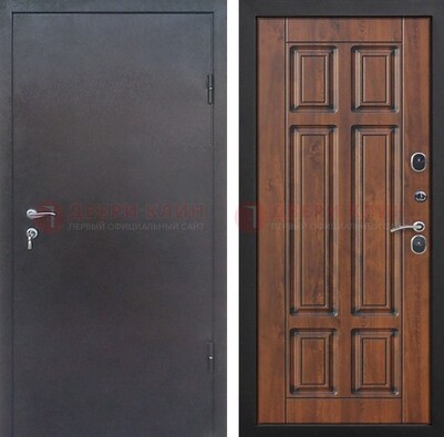 Темная входная дверь с порошковым покрытием с МДФ панелью ДП-235 в Климовске