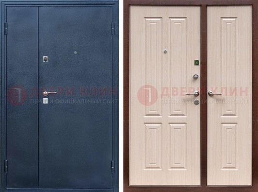 Двустворчатая стальная дверь с порошковым напылением и МДФ ДП-239 в Климовске