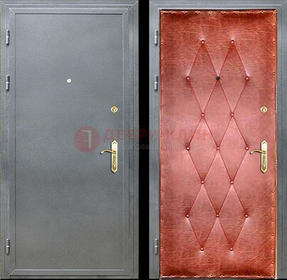 Серая стальная дверь с порошковым покрытием ДП-25 в Климовске