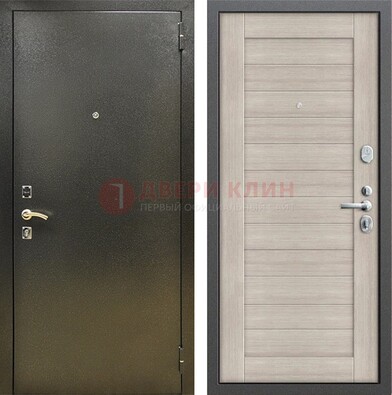 Стальная темно-серая дверь с порошковой отделкой и МДФ панелью ДП-278 в Климовске