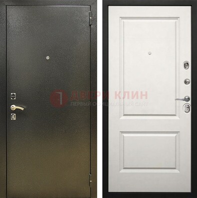 Металлическая темная дверь с порошковым напылением и классической МДФ ДП-298 в Климовске