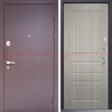 Темная стальная дверь с порошковым окрасом и МДФ ДП-310 в Климовске