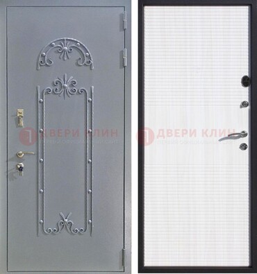 Черная входная дверь с порошковым покрытием ДП-67 в Климовске