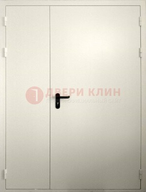 Белая противопожарная двупольная дверь ДПМ-02/60 в Климовске
