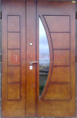 Офисная стальная парадная дверь со вставками из стекла ДПР-13 в Климовске
