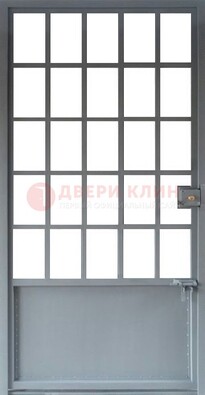 Металлическая решетчатая дверь в сером цвете ДР-7 в Климовске