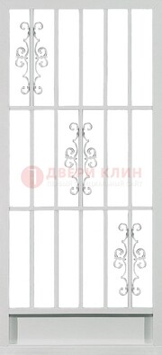 Белая железная решетчатая дверь ДР-9 в Климовске