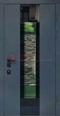 Современная дверь со стеклом для коттеджа ДС-40 в Климовске