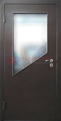 Стальная дверь со стеклом ДС-5 в кирпичный коттедж в Климовске
