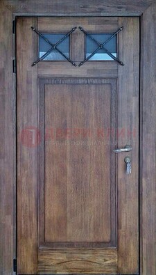 Металлическая дверь с Виноритом со стеклом и ковкой под старину ДСК-209 в Климовске