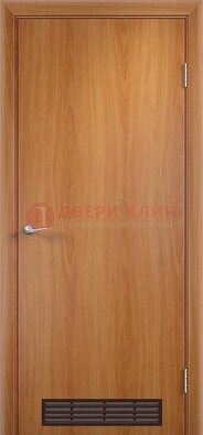 Светлая техническая дверь с вентиляционной решеткой ДТ-1 в Климовске