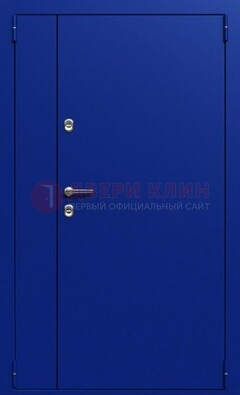 Синяя тамбурная дверь ДТМ-23 в Великом Новгороде