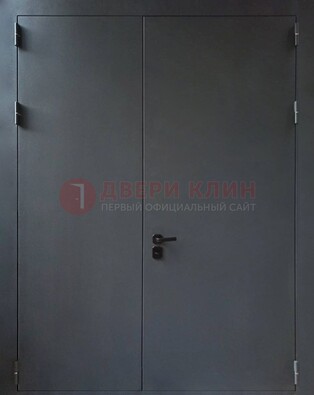 Черная распашная тамбурная дверь Порошок ДТМ-46 в Климовске