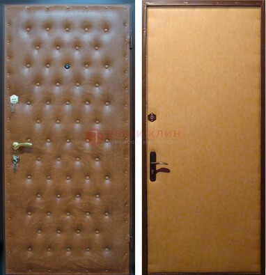 Желтая железная дверь с винилискожей ДВ-2 в Климовске