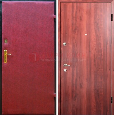 Красная входная дверь с винилискожей ДВ-30 в Климовске